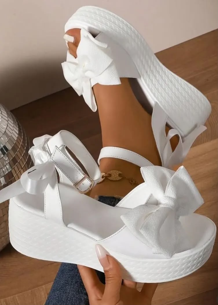 Bowknot Wedge Sandals